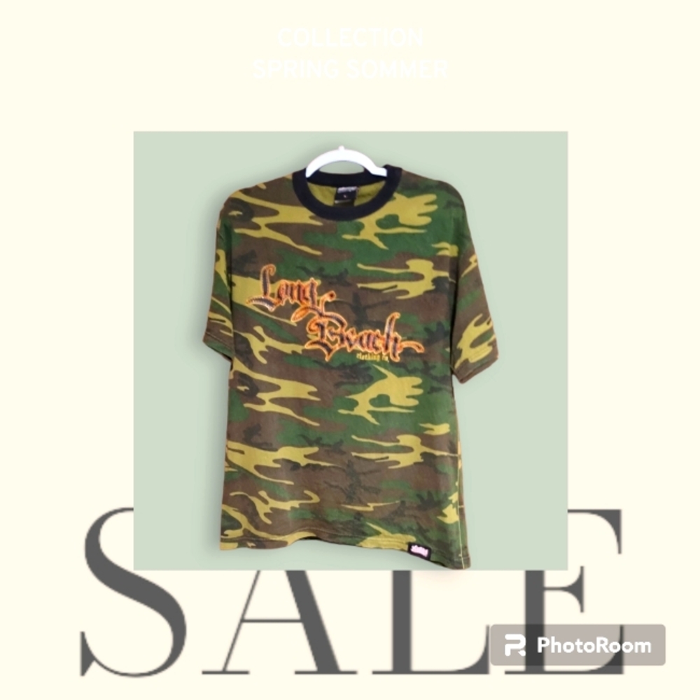 Long Beach Clothing CAMO short sleeve shirts w ring collar